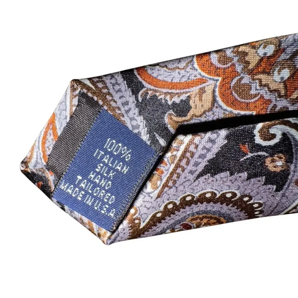 Paul Fredrick Silk Tie Paisley‎ Italy Classic Multicolor Necktie Business Formal